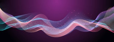 Soyut Renkli Dalga Tasarımı Arkaplanı. Yaratıcı Projeler ve Dijital Temalar İçin Mükemmel