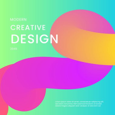 Yeşil Sarı ve Mor Menekşe Soyut Şekiller Posta, Arkaplan, Banner, Ad, Promo, Davetiye, Etc için İdeal