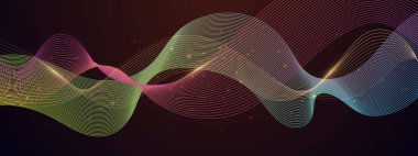 Karanlık Arkaplanda Soyut Renkli Dalga Deseni