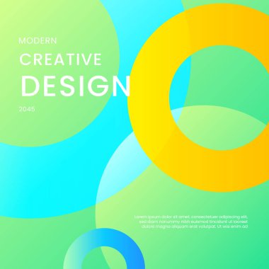 Mavi Yeşil ve Sarı Gradyan Soyut Şekiller Posta, Arkaplan, Banner, Ad, Promo, Davetiye, Etc için İdeal