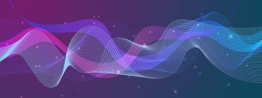 Karanlık Arkaplanda Soyut Renkli Dalga Deseni