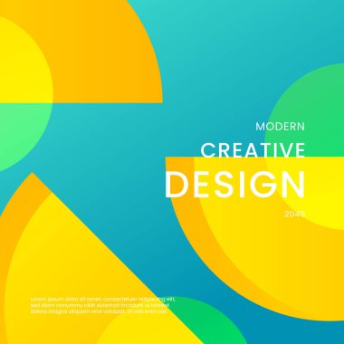 Sarı ve Yeşil Gradyan Soyut Şekilleri Posta, Arkaplan, Banner, Ad, Promo, Davetiye, Etc için İdeal