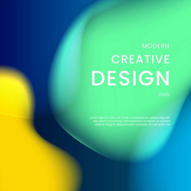 Mavi Yeşil ve Sarı Geometrik Arkaplan Gradyanlar Posta, Arkaplan, Banner, Ad, Promo, Davetiye, Etc