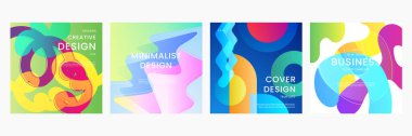 Renkli Gradyan Soyut Şekilleri Posta, Arkaplan, Sancak, Ad, Promo, Davetiye, Etc için İdeal