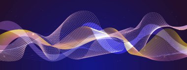 Karanlık Arkaplanda Soyut Renkli Dalga Deseni