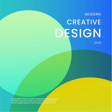 Mavi Yeşil ve Sarı Gradyan Soyut Şekiller Posta, Arkaplan, Banner, Ad, Promo, Davetiye, Etc için İdeal