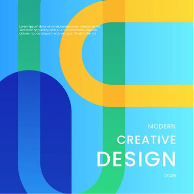 Mavi Yeşil ve Sarı Gradyan Soyut Şekiller Posta, Arkaplan, Banner, Ad, Promo, Davetiye, Etc için İdeal