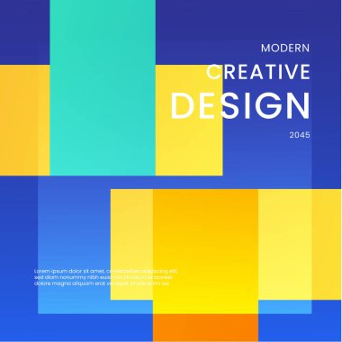 Mavi Sarı ve Turuncu Gradyan Soyut Şekiller Posta, Arkaplan, Banner, Ad, Promo, Davetiye, Etc için İdeal