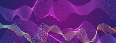 Karanlık Arkaplanda Soyut Renkli Dalga Deseni