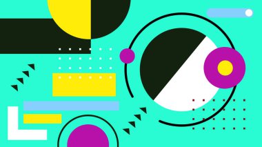 Renkli Şekiller ve Desenler ile Soyut Geometrik Arkaplan