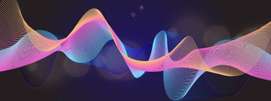 Zengin Bir Arkaplanda Canlı Soyut Dalga Tasarımı, Dinamik ve Fütürist Bir His Oluşturma, Dijital Sanat, Arkaplan ve Yaratıcı Projeler İçin Mükemmel