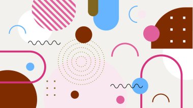 Şekilleri olan renkli soyut geometrik desen. Arkaplan, Sanat Projeleri ve Modern Tasarım Konseptleri için ideal.