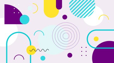 Renkli şekilli soyut geometrik desen arkaplanı