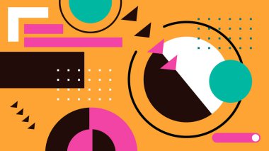 Kalın Renkler ve Şekillerle Canlı Soyut Geometrik Arkaplan