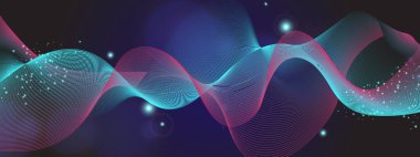 Aydınlık Efektli Karanlık Arkaplanda Soyut Gradyan Dalgası