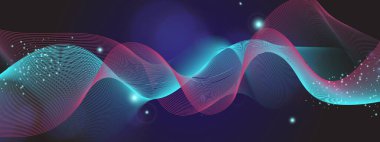 Karanlık Arkaplanda Soyut Renkli Dalga Deseni