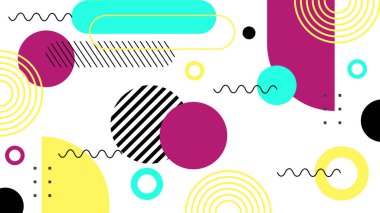 Canlı Renkler ve Şekillerle Geometrik Soyut Desen. Kalın Geometrik Şekiller ve Canlı Renkler içeren canlı bir Soyut Desen