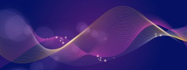 Karanlık Yıldızlı Arkaplanda Renkli Soyut Dalgalar. Arkaplan, Sunumlar ve Dijital Sanat Kavramları İçin Mükemmel