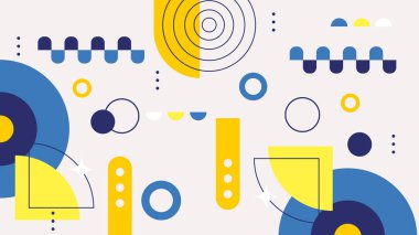 Geometrik Desenler ile Renkli Soyut Şekiller Arkaplanı