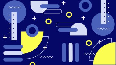 Renkli Şekiller ve Desenler ile Soyut Geometrik Arkaplan