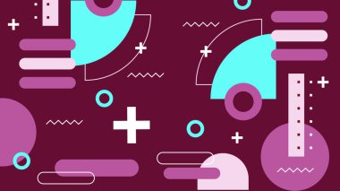 Kalın Renkler ve Şekillerle Canlı Soyut Geometrik Arkaplan