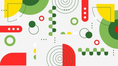 Şekilleri olan renkli soyut geometrik desen. Arkaplan, Sanat Projeleri ve Modern Tasarım Konseptleri için ideal.