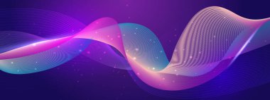 Aydınlık Efektli Karanlık Arkaplanda Soyut Gradyan Dalgası