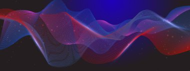 Karanlık Yıldızlı Arkaplanda Renkli Soyut Dalgalar. Arkaplan, Sunumlar ve Dijital Sanat Kavramları İçin Mükemmel