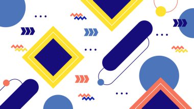 Renkli Şekiller ve Desenler ile Soyut Geometrik Arkaplan