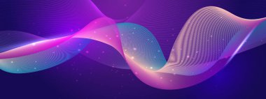 Karanlık Arkaplanda Soyut Renkli Dalga Deseni