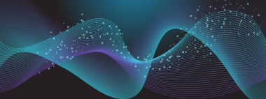 Aydınlık Efektli Karanlık Arkaplanda Soyut Gradyan Dalgası