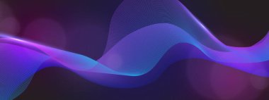 Karanlık Yıldızlı Arkaplanda Renkli Soyut Dalgalar. Arkaplan, Sunumlar ve Dijital Sanat Kavramları İçin Mükemmel