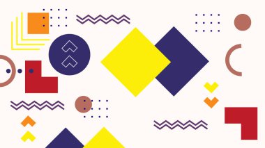 Renkli Şekiller ve Desenler ile Soyut Geometrik Arkaplan