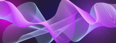 Teknoloji arka planında soyut Akışkan Dalga Tasarımı. Dijital Sanat Sunumları, Yaratıcı Projeler ve Tasarım İlhamları için Mükemmel