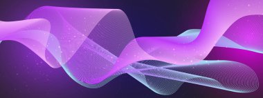 Modern Arkaplanda Soyut Dalga Şablonu Gradyan Renkleri. Modern tasarımlar, teknoloji temaları veya yaratıcı projeler için ideal