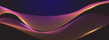 Aydınlık Efektli Karanlık Arkaplanda Soyut Gradyan Dalgası