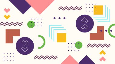 Kalın Renkler ve Şekillerle Canlı Soyut Geometrik Arkaplan