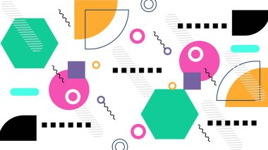 Kalın Renkler ve Şekillerle Canlı Soyut Geometrik Arkaplan