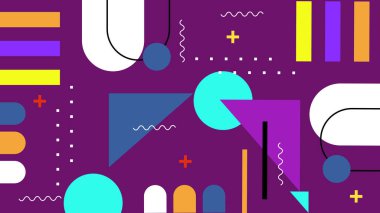 Modern Renkli Tasarımda Soyut Geometrik Şekiller