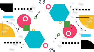 Kalın Renkli Modern Soyut Geometrik Arkaplan