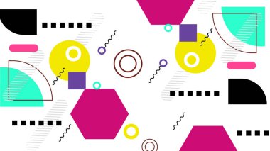 Renkli Şekiller ve Desenler ile Soyut Geometrik Arkaplan