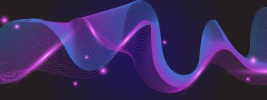 Karanlık Arkaplanda Soyut Renkli Dalga Deseni