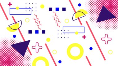 Geometrik Desenler ile Renkli Soyut Şekiller Arkaplanı