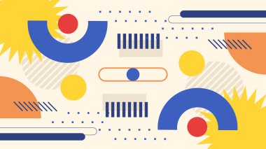 Canlı Geometrik Soyut Arkaplan. Dinamik Soyut Arkaplan Şekilleri Renkli Şekiller halinde. Modern, oyuncu bir estetik gerektiren Tasarım Projeleri için mükemmel.