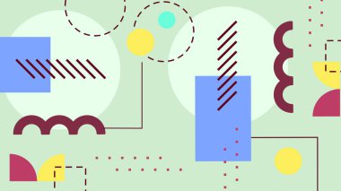 Geometrik Şekiller ve Desenler ile Renkli Soyut Arkaplan