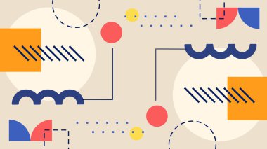 Modern Renkli Tasarımda Soyut Geometrik Şekiller