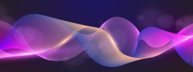 Modern Arkaplanda Soyut Dalga Şablonu Gradyan Renkleri. Modern tasarımlar, teknoloji temaları veya yaratıcı projeler için ideal