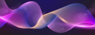 Karanlık Arkaplanda Soyut Renkli Dalga Deseni