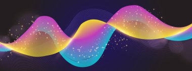 Zengin Bir Arkaplanda Canlı Soyut Dalga Tasarımı, Dinamik ve Fütürist Bir His Oluşturma, Dijital Sanat, Arkaplan ve Yaratıcı Projeler İçin Mükemmel