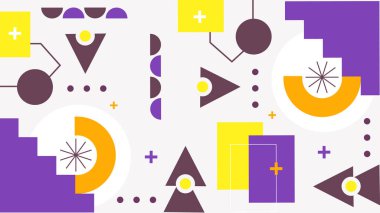 Geometrik Desenler ile Renkli Soyut Şekiller Arkaplanı